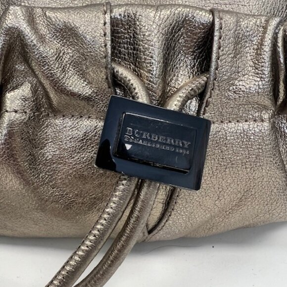 BURBERRY GOLD leather Warrior Drawstring Hobo - Picture 2 of 11